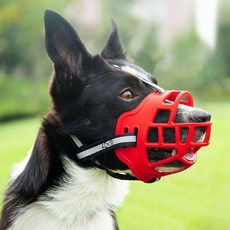 狗狗嘴套防咬防亂吃寵物嘴巴套中大型犬適用, 1個, 25款改良不傷軟款狗嘴大紅色,XS—超小型建議515斤