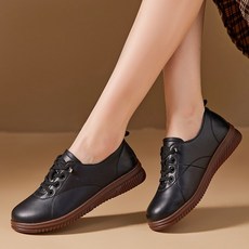 JLVJ 여성 신발 캐주얼 스니커즈 가죽 초경량 단화 슬립온