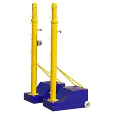 네트지주대 배드민턴 코트 기둥 족구 실외 네트망 다크블루, 1개, 레드 표준형 배드민턴 랙+6.1m