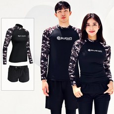 비욘 상의+하의 2종 세트 카모 래쉬가드 / 루즈핏 빅사이즈 BUEHN
