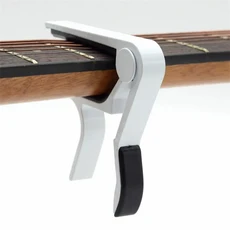 하이 퀄리티 알루미늄 합금 기타 카포 액세서리 퀵 체인지 클램프 키 어쿠스틱 클래식 톤 조정 부품, 하얀, 1개