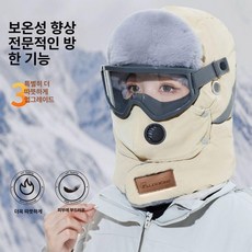 자전거 방한마스크 고글 탈부착 프리사이즈 안면마스크, 60 렌즈형-송향미, 1개