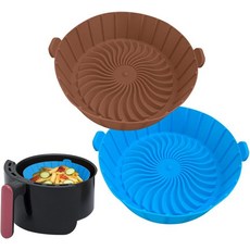 COSORI즉석 냄비셰프맨닌자대시벨라고와이즈코스모 에어프라이어 2QT 2.1QT 2.3QT 2.5QT 재사용 가능한 냄비 베이킹 트레이 액세서리 종이 라이너보다 우수한 제품, Brown+Blue