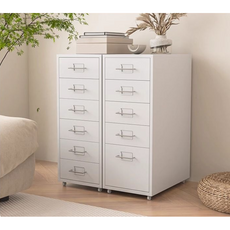 SeekFun 철제 캐비넷 수납장 서랍장 책상 밑 거실 보관함 소품 화장품 다용도 수납, 3단, 화이트