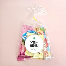 지앤드 간식 포장세트 opp 봉투 20p + 스티커 20p + 끈 20p, 1개, 10.크로버_오늘도화이팅