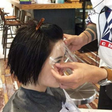 헤어 시술 보호 살롱용 헤어용 얼굴 헤어컷 보호 필름 미용 메이크업 가정용 일회용 개인용 가림막 미용실, 페이스쉴드(100매)