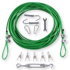 후스조이 야외 빨래줄 휴대용 캠핑 와이어, 레드, 1개