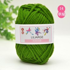 大樂坊 5股牛奶棉線 鉤針毛線, 14草綠【升級款獨立包裝】, 1個