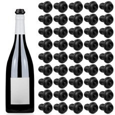 병용 와인 스토퍼 48개 재밀봉 가능한 펌프 진공 TPE 고무 세이버 신선도 보존 레드 화이트 와인 올리브 오일 주방 바 사용 (블랙), 병용 와인 스토퍼 48개, 재밀봉 가능한 펌프 진공 T