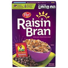 Post Raisin Bran® 통곡물 밀 밀기울 브렉퍼스트 시리얼 썬메이드 건포도 함유 191934