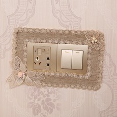 【開發票/統編】歐式開關插座裝飾貼 房間牆面美化保護套, 雙開芭提雅咖色, 雙開芭提雅咖色