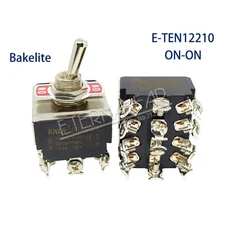 12MM E-TEN(A)9310 하이 엔드 품질 실버 접점 3PDT 16A 250V AC ON-OFF-ON 9 핀 핸들 리셋 로커 토글 슬라, 01 Bakelite, 06 T-TEN(A)12210