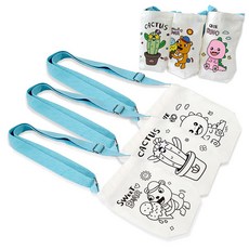 색채놀이 컬러링 캔버스 텀블러 에코 크로스백 4가지 디자인, 곰돌이