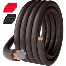 10 게이지 AWG 전원 접지선 케이블 10피트 각각빨강검정 반투명 자동차 배터리 용접 전기선 CCA 벌크 DIY 오디오 스피커 앰프 태양광 해양 발전기 RV 트레일러 인버터, 검정, 40피트