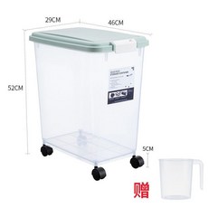 真空儲糧寵物儲糧桶寵物飼料桶防潮裝米桶30斤50斤傢用防潮防蟲密封儲米箱米缸麵粉米麵收納盒罐20斤, 【北歐綠】可裝60斤米或50斤面粉, 1個