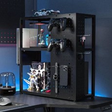 수납선반 콘솔게임 컨트롤러 보관 선반 커넷 정리 이동식 플스, 화이트