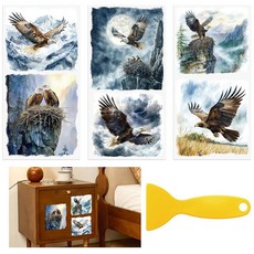 HICOHAND Rub On Transfers for Crafts 3pcs 애완견 전사 UV DTF 스티커 방수 데칼 가구 나무 스크랩북 유리 컵 꽃병 휴대폰 쉘 장식, Flying Eagle