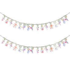 파티짱 투명 꽃잎 연결 가랜드 PVC 생일 파티 가든 소품 홈파티 브라이덜 샤워 봄 리스, 투명꽃잎연결가랜드 (스몰플라워), 2개