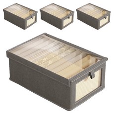 Tiger Pavilion 덮개형 옥스퍼드 리빙박스, 그레이, 4개
