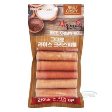 헬로도기 참좋은간식 그대로 라이스 크리스피롤 치킨 6개입 강아지영양간식, 라이스 + 치킨 혼합맛, 60g, 1개