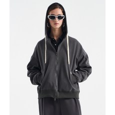 [블랙모먼트] 에센셜 릴랙스핏 집업 후디 [차콜]