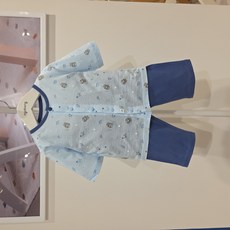 [아가방] 강남점* 우주여행을 떠난 곰돌이 패턴으로 발랄한 느낌을 주는 내의세트 / 안심 면 소재 / 7부 소매 디자인 / 사계절 시원하게 입기 좋은 실내복