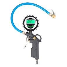 E.T.Shop 디지털 타이어 게이지 공기주입기 / 카플러포함 에어게이지 타이어 공기압 측정 주입체크 자동차 정비공구, 1개, 혼합색상