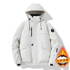 石墨烯智能發熱連帽沖鋒棉衣 加絨加厚保暖登山外套 - 運動/戶外短款棉服