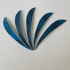 왼쪽 날개 칠면조 깃털 플리칭 카모 컬러 양궁 화살 DIY 액세서리 포물선 모양 50 개 4 인치, 07 blue, 1개