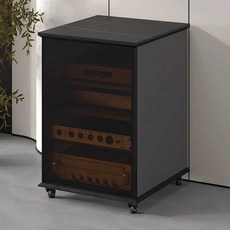 오디오 장식장 앰프 진열장 캐비닛 콘솔 선반 오디오장 브래킷 우드 블랙 반투명유리, 상세페이지 참고, 그레이 16U 원목 보드