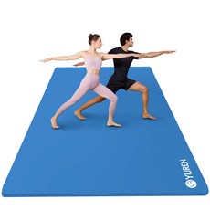 유렌 요가매트 10mm 대형 운동매트 130x200cm 미끄럼방지 2인용 NBR 헬스매트, 블루, 1개