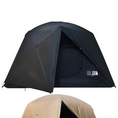 伊凱文戶外 野樂 黑森戰術系列 野居300帳 高度185cm 帳篷 休閒帳篷 露營帳篷 CampingAce, 黑色,玻璃纖維桿