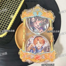 沙漏雙人吧唧盒 復古亞克力展示擺件, 時間沙漏【橙藍漸變】,+對應數量透明加厚支架