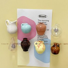 으노상점 자석화병 벽걸이화병 화병 꽃병장식, 도자기 미니 8개 세트
