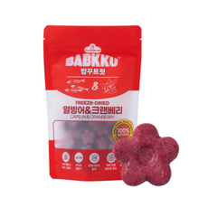 팡드미 밥꾸 트릿 열빙어 & 크랜베리 꽃 모양 고양이 강아지 동결건조 유산균 간식 30g, 1개, 열빙어&크렌베리