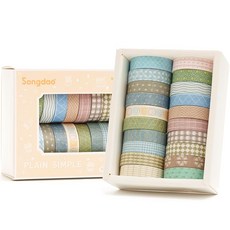 Songdao 송다오 와시 테이프 일본풍 20권 세트 베이직 마스킹 테이프 10mm 2m