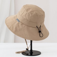 봄 여름 가을 예쁜 여성 넓은챙 모자 UPF조임끈벙거지 여자 버킷햇 JUN팩토리, 네이비