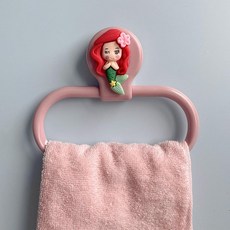 누마 캐릭터 어린이집수건걸이 유치원 귀여운 손수건 후크 거치대 욕실 행거 타월걸이 접착식 타올걸이, 1개, 인어공주