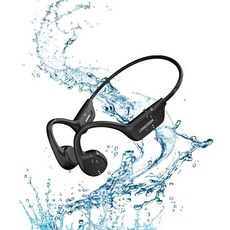 XIMAND 골전도 헤드폰 IP68 수영 방수 방진 땀 방지 MP3 플레이어 헤드셋 수중 음악 8GB 1000곡 오픈 이어 무선 이어폰 블루투스 5.3 마이크 포함 - 블랙 그, 더 강력한 업그레이드 버전