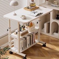 리보아 높이조절 이동식 쇼파 침대 사이드 테이블 800, 화이트