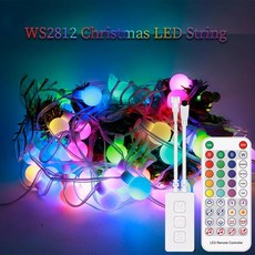 WS2812B 드림 컬러 LED 라운드 볼 문자열 조명 개별적으로 주소 지정 가능 스트립 크리스마스 파티 생일 장, 03 발광 Color8, 01 30Leds, 1개