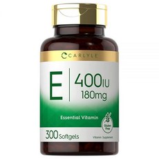 비타민 E 400iu 180mg 고함량 300캡슐 대용량 미국산 Vitamin E, 비타민E  400IU 180mg  300캡슐, 1개, 300정