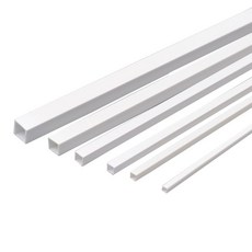 偉益直銷 ABS空心方圓管 DIY手工建築沙盤模型材料管棒 立體設計改造拼接配件, 方管 白 4x3.2x500mm 10支, 1個