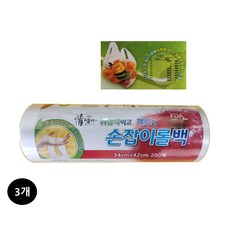 정담아 손잡이 위생롤백 34 x 42cm (국내생산), 대(L), 3개, 200개입