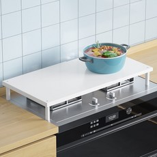 워촹스 주방 가스렌지 덮개 인덕션 가림막 길이 신축성 37-62cm 강철제, 1개, 화이트