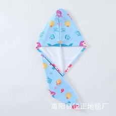 印花超細纖維速乾浴帽, 小魚兒,25*65cm, 1個