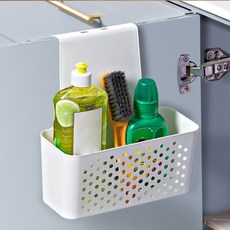 리빙드림 씽크대 걸이형 수납 바구니 다용도 바스켓 도어, 1개, 화이트계열