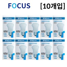 포커스 백열램프 크립톤전구 M50 60W E26 노란빛 10개입, 1개
