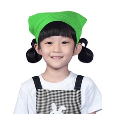[ UAC19 ] 녹색/초록색/찍찍이/스카프/두건/위생모자/요리사복/유치원/초등학교학생/아동용/어린이/조리사복/모자/10개1묶음