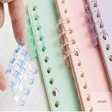 김영마켓 4구 투명 컬러 제본링 화일꽂이, 노랑